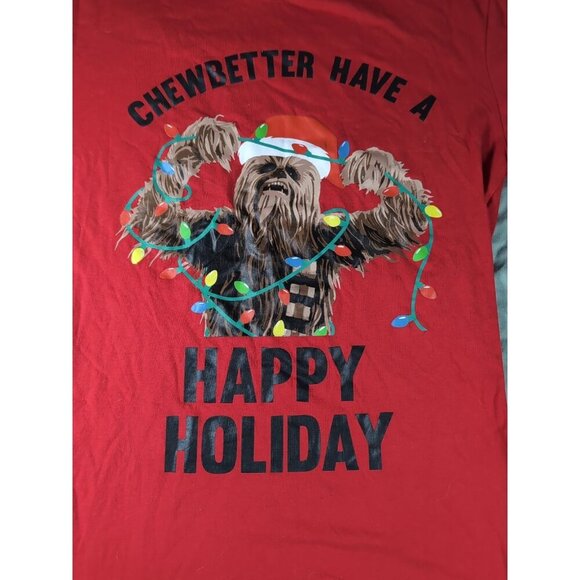 Unisex Star Wars Chewbacca Christmas T-Shirt - Size Small - Mad Engine - Picture 2 of 7